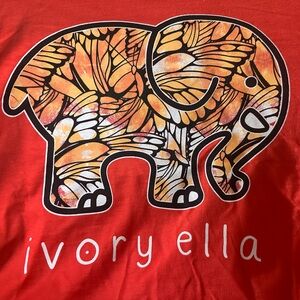 Ivory Ella Long Sleeve Vibrant Red 100% Organic Cotton Tee NWOT Small